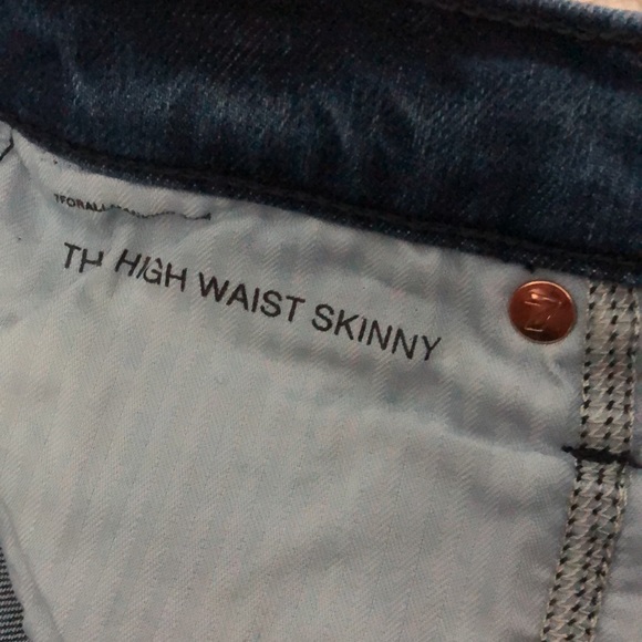 7 for all mankind the high waist skinny jeans blue 28 - Picture 8 of 10